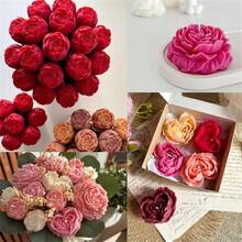 5件套牡丹玫瑰硅胶蜡烛模具套装 - 3D花朵造型模具，适用于手工皂、树脂艺术品和蜡烛制作 - 花 - 查看 8