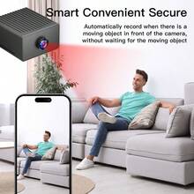 1 pieza Cámara de vigilancia inteligente y mini de 1080P HD con detección de movimiento y alarma, cámara de inalámbrica de red de 2.4GHz, magnética para interiores, anti-robo con visión nocturna, diseño de lente HD para el hogar y la oficina. - Multicolor - Ver 7