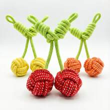 Pet Cotton Rope, Small Cat, Small Dog, Cherry Chew Toy, Anti-Bite Toy, Small & Medium Dog Toy, Knotted Toy - Multicolor - View 6