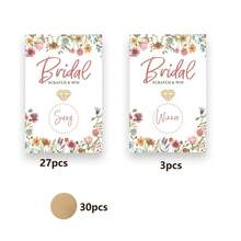 Scratch & Win Bridal Shower Game Cards, Floral Wedding Shower Party Game With Scratch Off Stickers For Bridal Shower Decorations - Style 2 - View 9