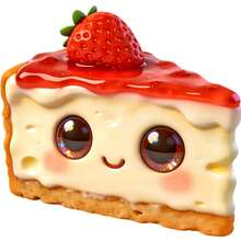 甜点展示柜中最可爱的一款：3D芝士蛋糕伴侣，质地柔软，表面裹着一层光滑的糖霜，闪闪发光的眼睛和甜美的笑容——专为您的温馨厨房设计的甜点好伙伴 - B - 查看 7