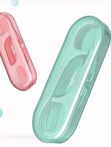 1pc Portable Dental Floss Holder - Disposable Dental Floss Sticks Travel Case, Includes 10 Plastic Floss Sticks - Multicolor - View 4