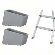 2/4pcs Heavy-Duty Non-Slip Rubber Ladder Feet - Universal Replacement Safety Grip Caps For Extension Ladders, Durable Home & Industrial Use, Grey, Ladder Safety Accessories, Textured Grip Surface, Secure Fit Design - Gray - View 8