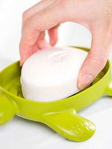 1pc Creative Soap Dish, Cute Cartoon Turtle Soap Holder, Bathroom Storage Rack, Waterless Drainage Soap Tray - Multicolor - View 4