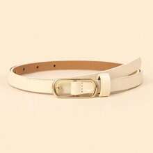 1Pc Retro Leopard Print Thin Belt Female, Simple Temperament PU Belt, Versatile Fashion Decorative Waist Seal - White - View 13