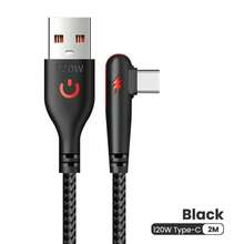 Cable de datos trenzado de nailon sin enredos, cable de datos USB tipo C con ángulo de 90 grados, cable de carga rápida de 120W USB C con ángulo adecuado para dispositivos de juegos, regalo del Día de la Mujer, celebración de cumpleaños - Multicolor - Ver 17