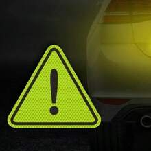 1pc Triangle Exclamation Mark Reflective Warning Sticker, Nighttime Driving Safety Reflective Sticker, Anti-Collision Sticker - A - View 10