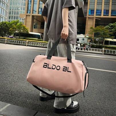 Gym Bag Waterproof PU Leather - Lightweight Large Capacity Duffel Bag With Shoulder Strap For Sports Travel Weekend