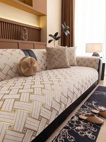 1pc Luxury Modern Sofa Cover - Pet-Proof & Breathable - Suitable For Living Room/Bedroom/Office Home Decor - Beige - View 3
