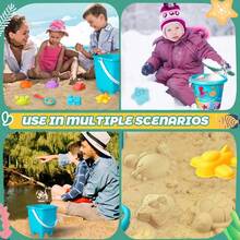 8/16pcs Beach Toy Set, Summer Swimming Pool Game Toys, Outdoor Beach Play Tools Including Bucket, Shovel And Sand Building Tools. Perfect Summer Gift For Kids,Suitable For Boys And Girls For Outdoor Games, Beach Trips And Camping. - Multicolor - View 6