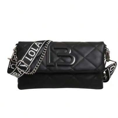 Bolso bandolera con cadena y diseño de rombos|Disponible en tres colores Bolso bandolera con correa ancha Bolso bandolera de estilo dulce y atrevido Accesorio imprescindible y llamativo para salir