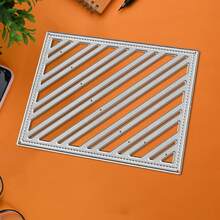 Creative Grid Background Dies, DIY Scrapbooking Album And Embossing Stencil, Greeting Card Making Tool, Card Paper Cutting Crafts ,Gift Card Making Template Die Cuts. - Silver - View 7