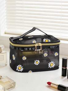 1个女士时尚简约透气化妆包 - 黑色 - 查看 2