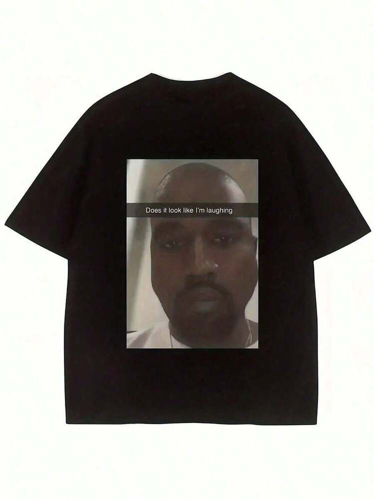 Camiseta "Parece que estoy riendo", excelente regalo para amantes del humor, algodón 220g, manga corta, perfecta para fans. - Negro - Añade 8