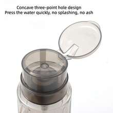 1个250毫升/300毫升高透明指甲油卸妆液/酒精可灌装瓶，透明泵头锁扣美甲空瓶。大容量三用泵指甲清洁卸妆液补充瓶，带锁扣，黑色透明瓶颈泵头空瓶，塑料瓶指甲油卸妆液清洗瓶美甲防溢泵瓶，浴室旅行必备。 - 彩色 - 查看 6