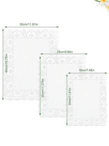 50/100pcs Rectangular Paper Placemats, Disposable Grease-Proof Lace Placemats, Suitable For Placemats, Wedding Birthday Party Dessert Table Food Decoration, 3 Sizes Available - View 2