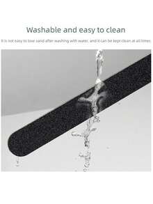 240/240 Grit Nail File, Double-Sided Nail Buffer Block, Nail Care Tool - Black - View 4