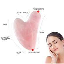Rose Pink Gua Sha Massage Board Jade Face Massager Tool For Face Neck Back Body - Pink - View 4