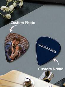 12pcs Custom Photo Guitar Pick, Custom Text Guitar Pick, Personalized Bass Guitar Accessories, Guitar Pick, Musician Gift, Guitar Pick Gift, Mother's Day Gift, Father's Day Gift, Valentine's Gift, Anniversary Gift, Graduation Gift, Ideal Gift For Father/Mother, Unique Gift For Husband/Wife, Perfect Gift For Boyfriend/Girlfriend, Personalized Gift For Him/Her - Two Names - View 1