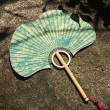 创意银杏圆扇 文化创意宣纸扇 双面书法绘画 DIY扇子工艺饰品 - 多色 - 查看 8