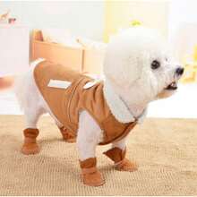 Winter Warm Pet Cotton Shoes Non-Slip Soft Dog Booties For Small Medium Dogs - Pink - View 8