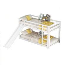 Bunk Bed For Children And Teenagers, Kids' Bed With Slide, Solid Wood Frame, Easy Assembly, 90 X 200 Cm, White - White - View 6