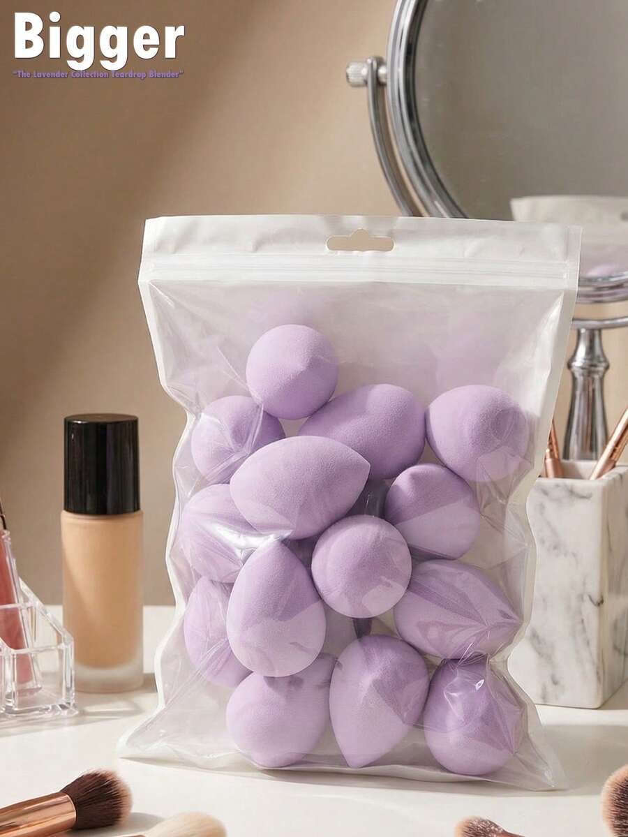 2/4/6/8/10pcs Purple Angled Makeup Sponges, Soft Flawless Makeup Blenders, Wet & Dry Use Suitable For All Skin Types - Multicolor - View 1