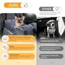 CLAYCLAY Asiento De Coche para Perros Pequeños: Asiento Elevador Suave con Correa De  Cama De Viaje Impermeable Y Lavable Asiento De Coche Portátil para Cachorros con Almacenamiento para - Gris - Ver 2