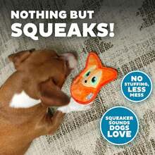 Outward Hound Durablez Minis U2013 Squeaky Plush Dog Toy, No Stuffing For Less Mess, Interactive &Amp; Tough, Jumbo Squeaker, Puppies &Amp; Small Dogs, Fox, 6.3" - MàuA - Xem 4