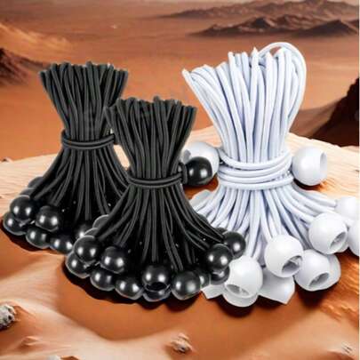 10pcs/20pcs/50pcs Outdoor Camping Tent Elastic Rope Plastic Ball High Elastic Rope Binding Elastic Ball, Trampoline Beach Net Elastic Rope - 4 Inch / 6 Inch / 9 Inch, Suitable For Camping, Tents, Waterproof Cloth, Various Storage, Binding, Fixing And Hanging Items - Convenient And Reusable, UV-Resistant