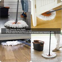 2Pack Spin Mop Heads, Spinning Mop Replace Easy Wring Mop, Microfiber Mop Compatible With Spin Mop Refill Floor Cleaning, White - 2Pack - 查看 4
