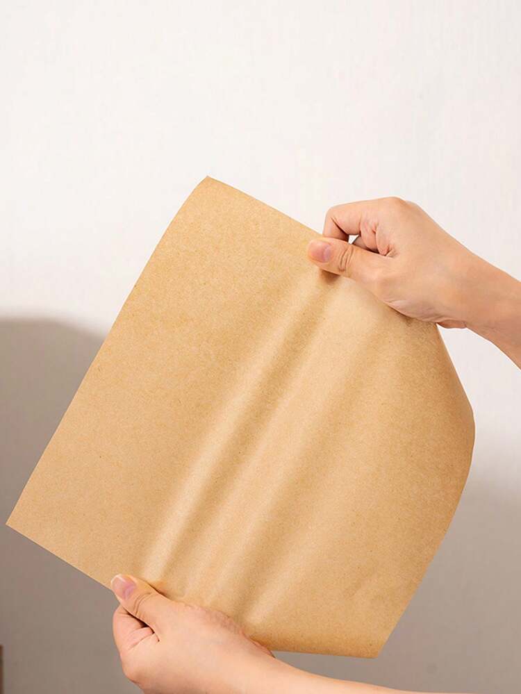 50/100/200pcs Rectangular Oil Absorbing Paper, Baking Paper Liners For Grill, Oven, Silicone Coated White Grease-Proof Paper, Baking Parchment Paper - Yellow - View 3