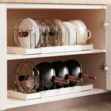 New Wok Rack, Cookware Storage Rack, Kitchen Storage Rack, Stainless Steel Countertop Pot Lid Rack, Cutting Board Rack, Vegetable Basin Rack - 白色 - 查看 10