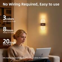 Crystal Motion Sensor Wall Light, Acrylic Cabinet Sensor Wall Light, USB Rechargeable Magnetic Sensor Night Light, Bedroom Bedside Decorative Wall Lamp, Wireless Sensor LED Wall Light, 1200mAh Battery Powered, Suitable For Corridor, Kitchen Cabinet, Wardrobe And Room Decor - Multicolor - View 5