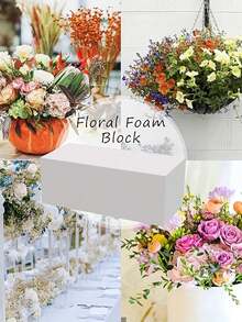 1pc/6pcs/9pcs/14pcs White Solid Foam Cuboid. Square Floral Foam Blocks, Suitable For Fresh Flowers And Artificial Flowers Arranging. Size: 5.5"X3.15"X1.77". For Room Decor, Home Decor, Garden, Gardening, Fake Plants, Living Room Decor, Birthday Gifts, Valentine's Day. - Square a - View 3