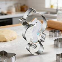 3pcs/Set Stainless Steel Seahorse, Star, Seashell Shaped Cookie Cutters, DIY Ocean Themed Molds - View 4