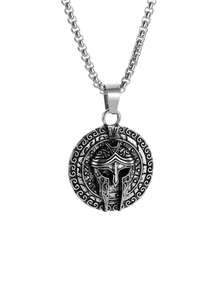 1件新款时尚复古创意斯巴达头盔吊坠项链，精致复古希腊神话风格饰品，男士时尚配饰礼品 - 時尚 - 查看 9