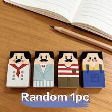 1pc Bald Head Shaped Eraser, This Set Of Uniquely Styled Cartoon-Style Fun Erasers Can Add Fun To Your Stationery Collection. These Cute Erasers Are Not Only Practical Writing Tools, But Also Eye-Catching Conversation Pieces. Random Styles, Very Suitable For The Back-To-School Season. Stationery, Perfect Student Rewards And Treasure Box Filler Prizes, Fun Erasers, Classroom, Cute Stationery. - Camel - View 4