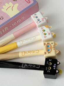 2/4个魔方挤压变脸猫咪趣味减压创意按压按钮0.5mm速干中性笔 - 方形小貓 - 查看 3