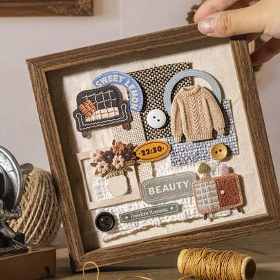 30pcs Embossed Sticker Pack, Cozy Little Things Series, DIY Craft And Journaling Supplies, Stationery Scrapbook Decorations, Photo Album Decorations, Phone Case Sticker, Headphones Sticker, Water Bottle Sticker, Computer Sticker