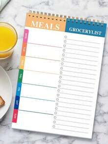 1pc Meal Planner Notebook | 5.6x8.5 Inches, 90 Pages, Weekly Meal Planner, For Organized Weekly And Daily Meal Planning - Multicolor - View 6