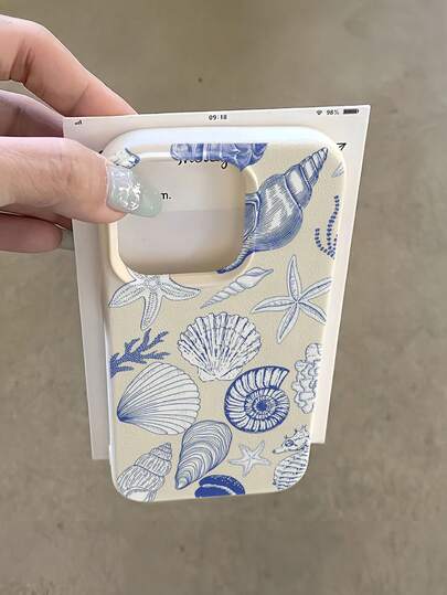 1 pieza Funda de teléfono blanca a prueba de golpes con diseño de concha marina y estrella de mar, material de TPU, adecuada como regalo de vacaciones, compatible con Apple Xs/Xsmax/Xr/11 12 13 14 15 16pro/Promax/14 15 16plus/17, unisex
