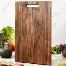 1pc Thick Acacia Wood Cutting Board - Multipurpose Double-Sided Durable Chopping Board For Meat, Fish, Cheese, Bread, Pastry, Fruits & Vegetables - Non-Slip Waterproof Kitchen Tray With Easy-Grip Handle, Best Kitchen Accessory And Holiday Gift - Easter - Rust Brown - View 9