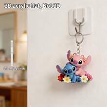 1个2D亚克力天使骑马图案扁平钥匙扣 - 适合女性，可挂在车钥匙、钱包、背包上 - 情人节、复活节、生日礼物配饰，钥匙扣配件 - 彩色 - 查看 4