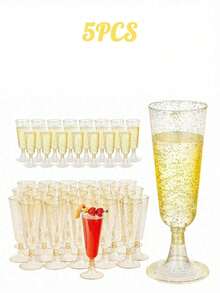 Reusable 4.5 Oz Clear Champagne Cups, Shatterproof Plastic Cups, Suitable For Parties, Weddings And Large Events, Back To School Season, Perfect For Weddings And Outdoor Celebrations, Champagne Cups - Clear - View 12