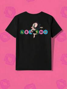 Whysmera SHEIN X Betty Boop 这款女式T恤，展现了合作设计的时尚可爱风格，是夏季衣橱的必备单品。 - 黑色 - 查看 2