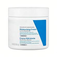 Cera Ve Crema Hidratante Piel Seca a muy Seca | Piel Hidratada hasta por 48 Horas | Con 3 Ceramidas Esenciales | Contiene Ácido Hialurónico | Desarrollada con Dermatólogos | 454ml | 16oz - Blanco - Ver 1