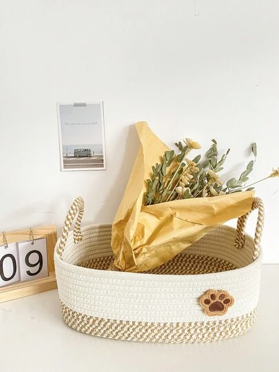 Multi-Size Available, Designed For Pets Under 3kg. Serves As Pet Supplies Storage Box, Also Suitable For Organizing Office Desk, Bathroom Essentials, Home Clothing. Dual-Purpose Storage & Decor, Space-Saving & Practical!