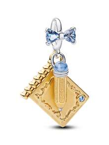 1个镀银向日葵钥匙吊坠，适合搭配手链和项链，DIY礼物 - 彩色 - 查看 5