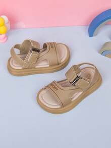 1 Đôi dép xăng đan đế bằng mềm mại, màu kaki dễ thương, kiểu dáng trẻ em, có khóa dán, đa năng, phù hợp cho bé trai và bé gái, thích hợp cho mùa xuân/hè. - Màu Khaki - Xem 2